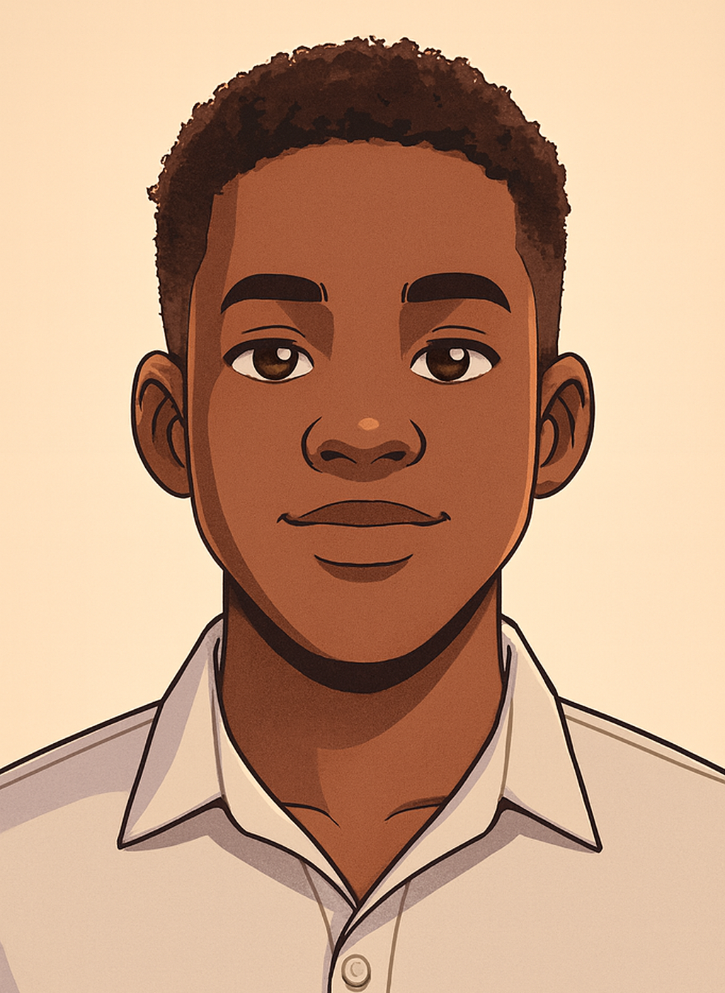 Cartoon portrait of Jesse Chukwuemeka